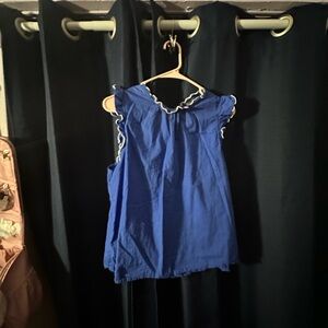 Banana Republic Blue Flutter Sleeve Ruffled Blouse